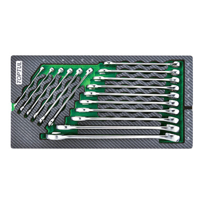 Набор комбинированных ключей 6-24 мм,16 пр., в мягком ложементе (А) TOPTUL  GEA1615 Набор комбинированных ключей 6-24 мм,16 пр., в мягком ложементе (А) TOPTUL  GEA1615