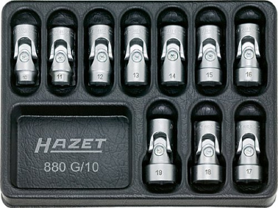 HAZET Набор торцевых 6-гр. головок c карданами в ложементе 3/8, 10 предметов  880G/10 HAZET Набор торцевых 6-гр. головок c карданами в ложементе 3/8, 10 предметов  880G/10