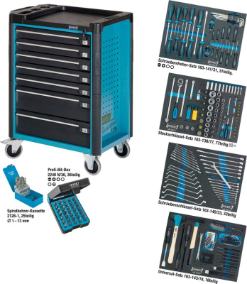 Тележка инструментальная Hazet 179-7/220 с набором инструмента. Тележка инструментальная Hazet 179-7/220 с набором инструмента.