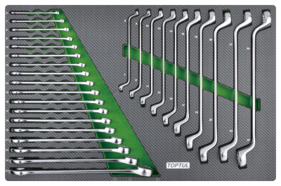 Набор комбинированных и накидных ключей 6-27 мм, 28 пр в мягком ложементе TOPTUL GED2813 Набор комбинированных и накидных ключей 6-27 мм, 28 пр в мягком ложементе TOPTUL GED2813