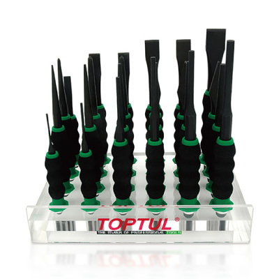 Набор зубил, выколоток и кернеров с защитными рукоятками 24 предмета TOPTUL GAAY0010 Набор зубил, выколоток и кернеров с защитными рукоятками 24 предмета TOPTUL GAAY0010