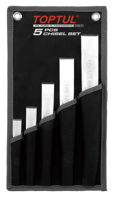 Набор зубил усиленных 18-34 мм 5 шт на полотне TOPTUL GPAQ0504 Набор зубил усиленных 18-34 мм 5 шт на полотне TOPTUL GPAQ0504