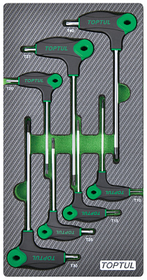 Набор отверток TORX с L-образной ручкой T10-T40, 7 пр, в мягком ложементе TOPTUL 